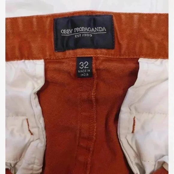 Obey Propaganda Rust Colour Pants Size 32 - Picture 5 of 9